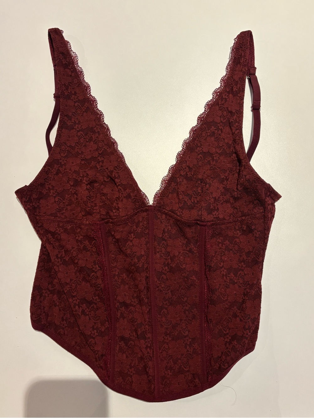 Garage Burgundy Lace Bustier Cami